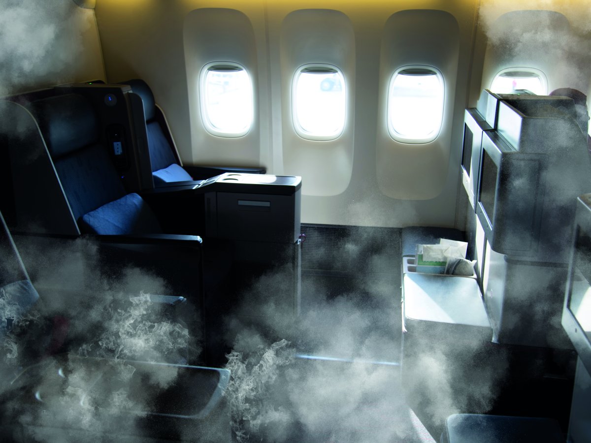 Smoke on an airplane